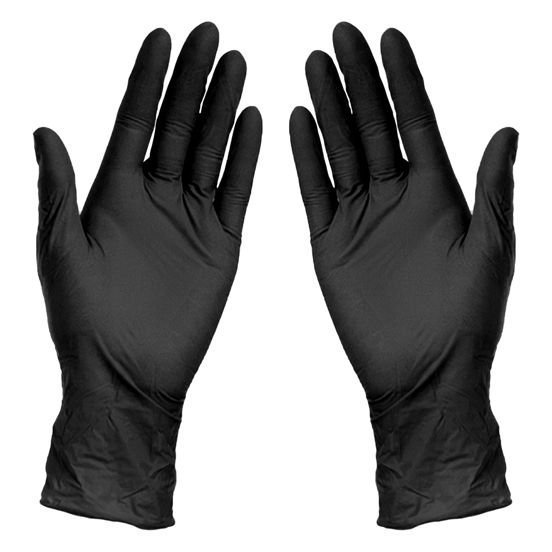NITRILE GLOVES Crna